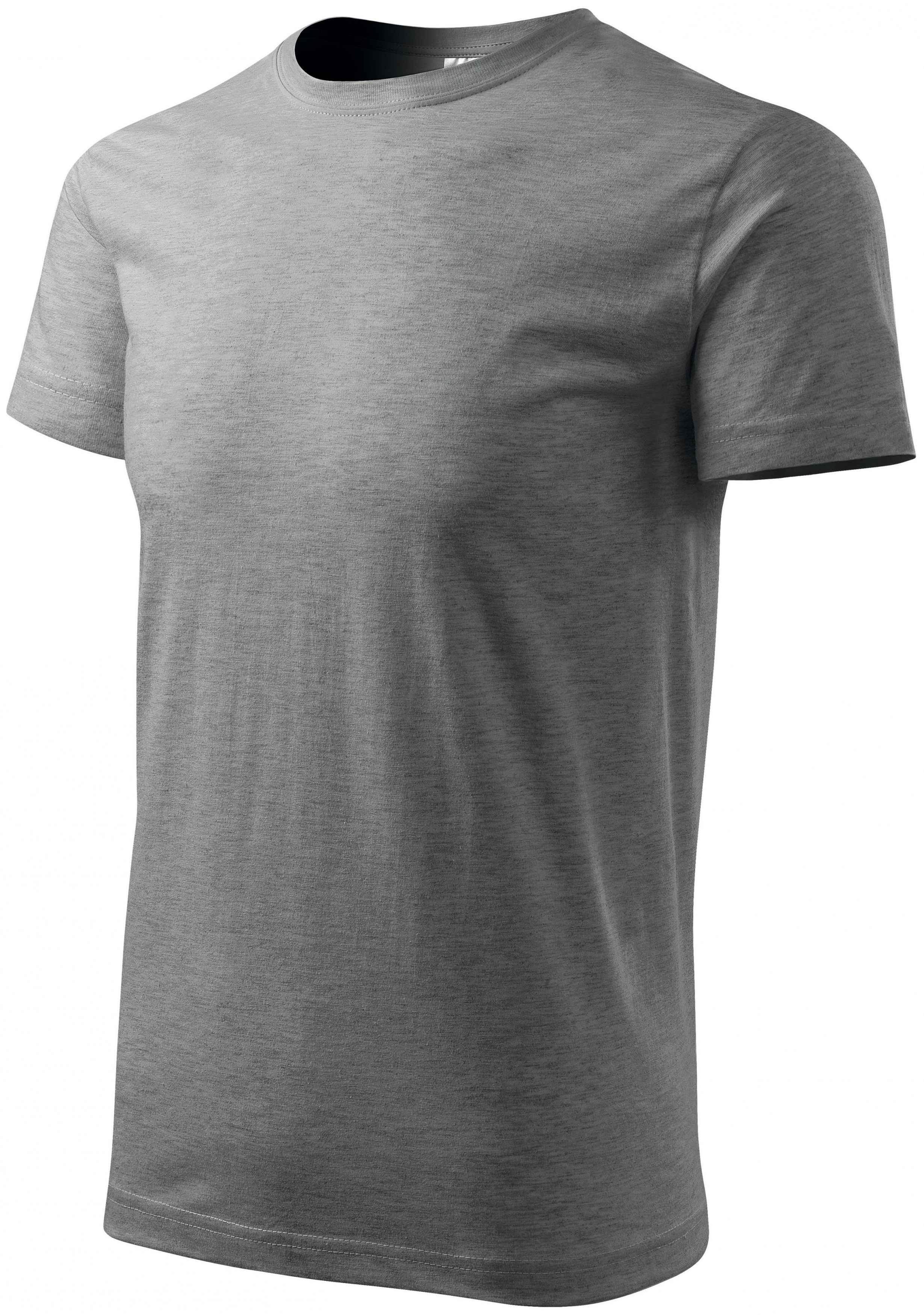 Pánske tričko jednoduché, tmavosivý melír, 5XL