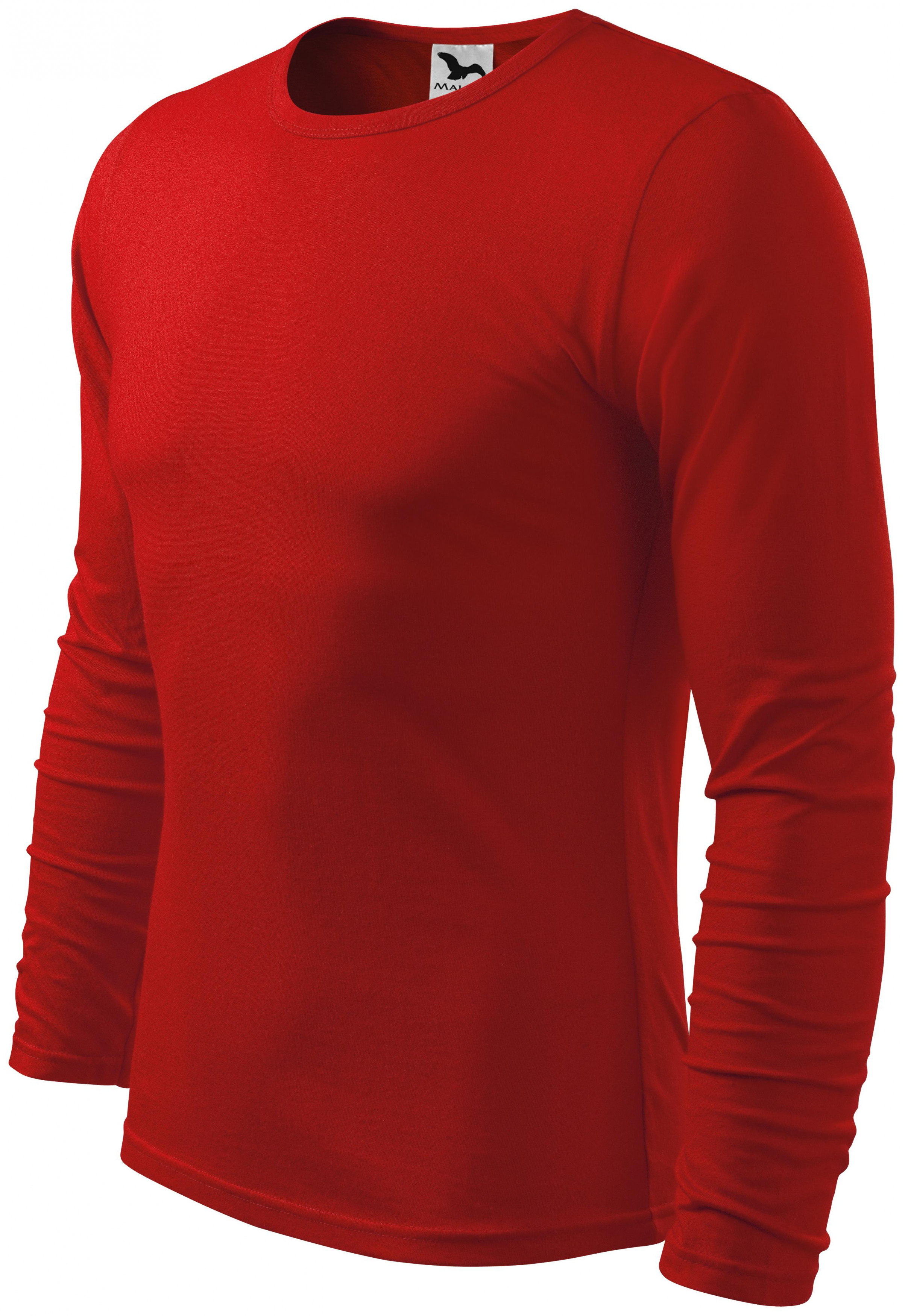 Pánske tričko s dlhým rukávom, červená, L
