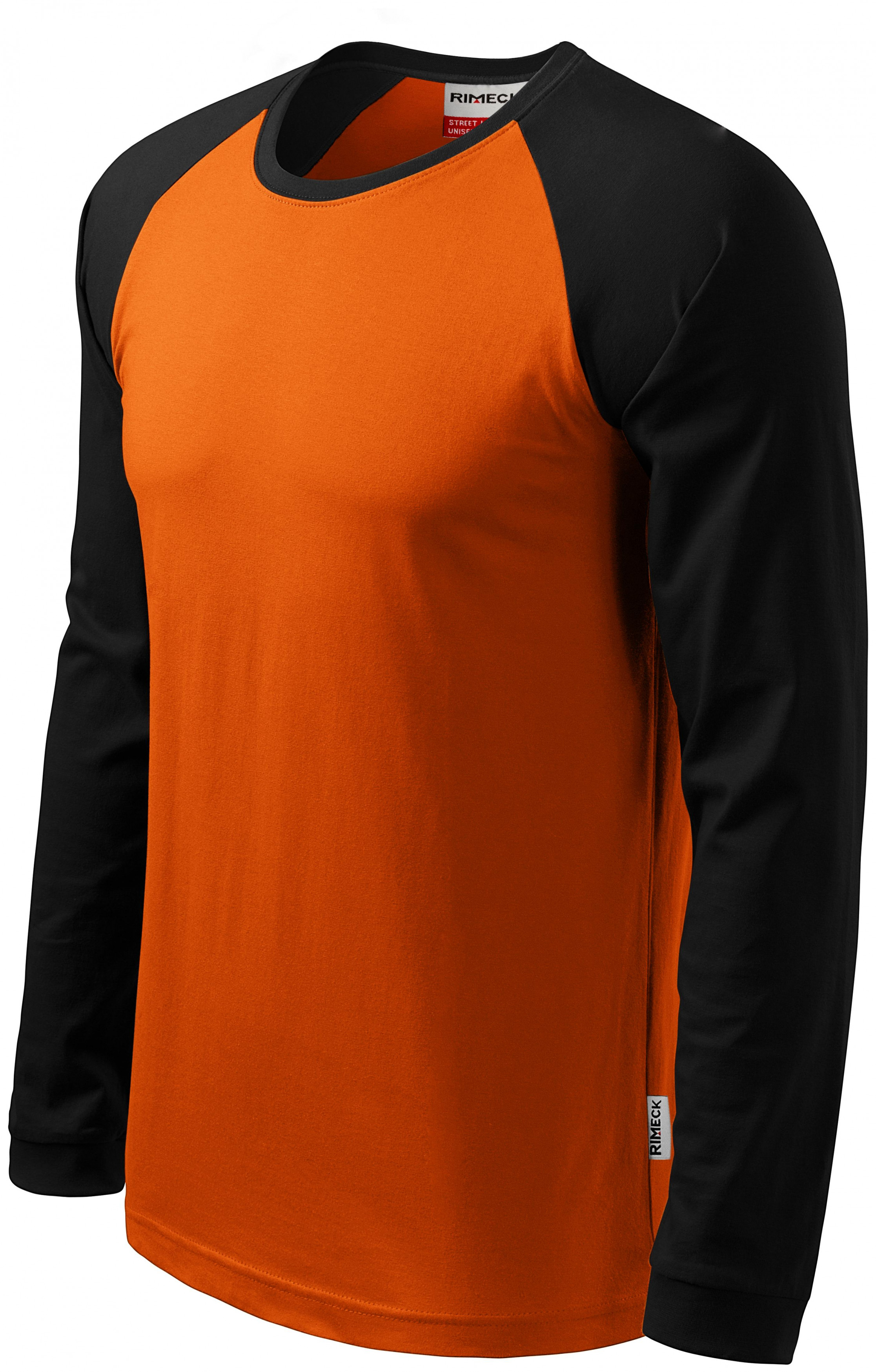 Pánske tričko s dlhým rukávom, kontrastné, oranžová, S