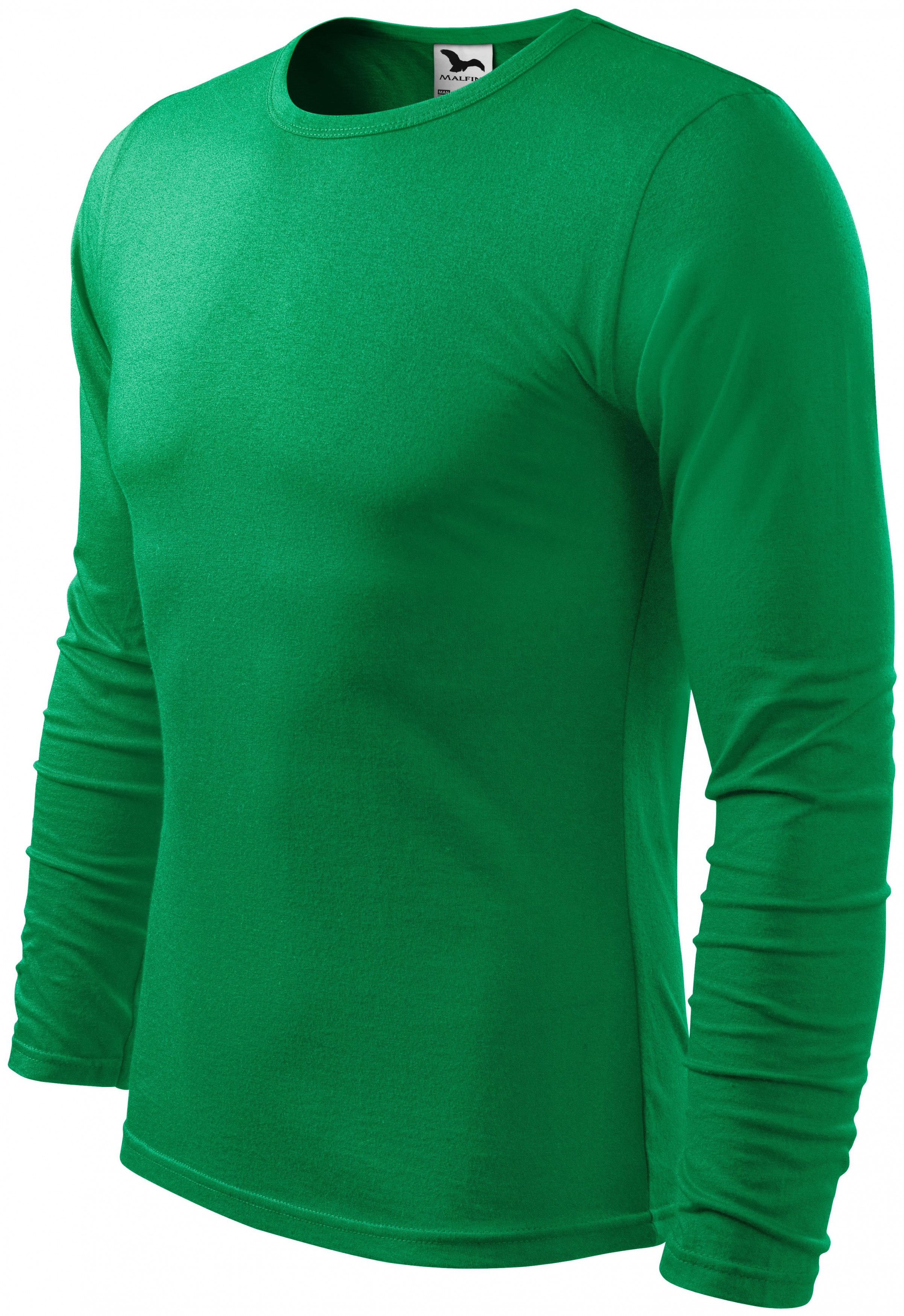Pánske tričko s dlhým rukávom, trávová zelená, L
