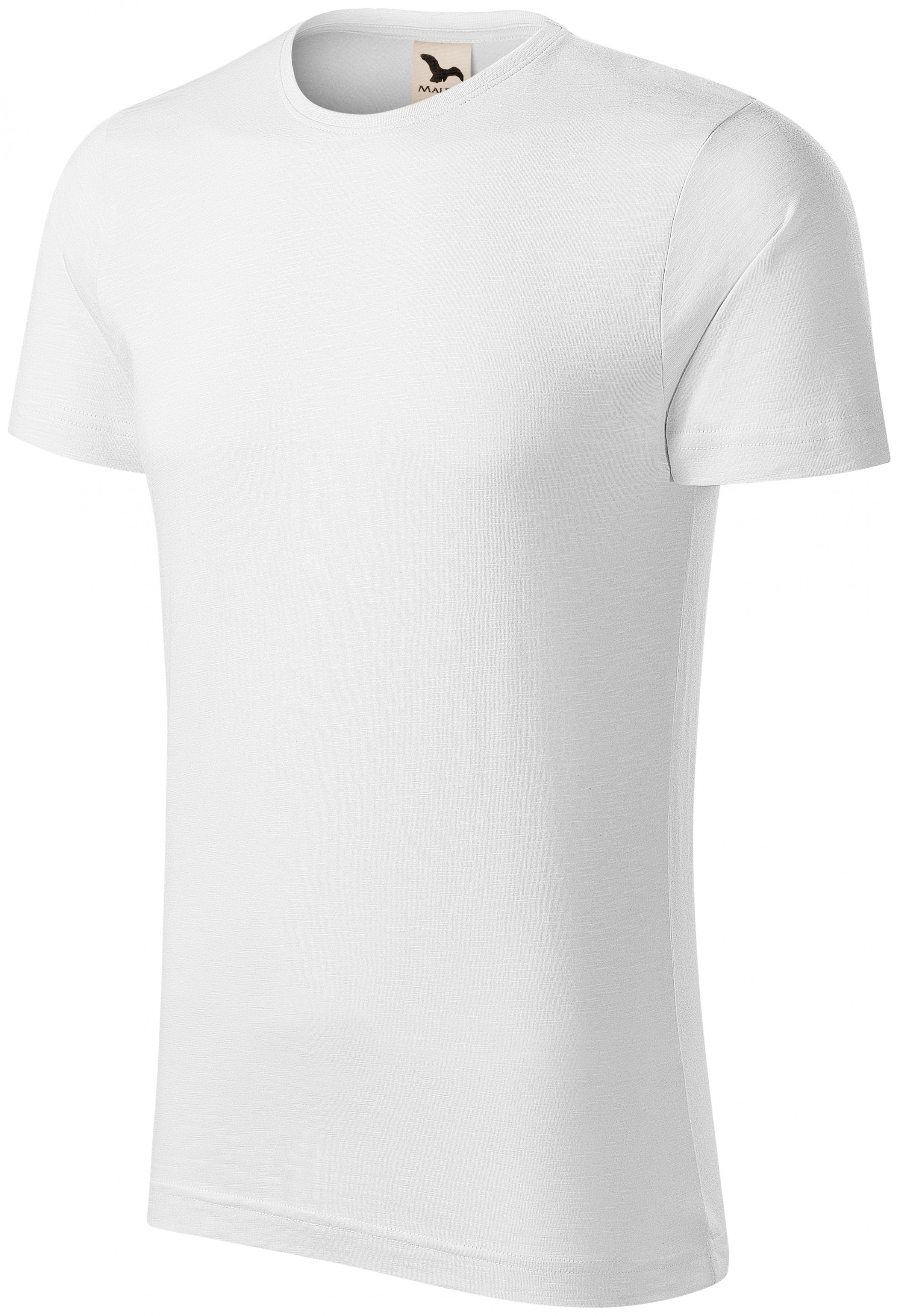 Pánske tričko, štruktúrovaná organická bavlna, biela, M