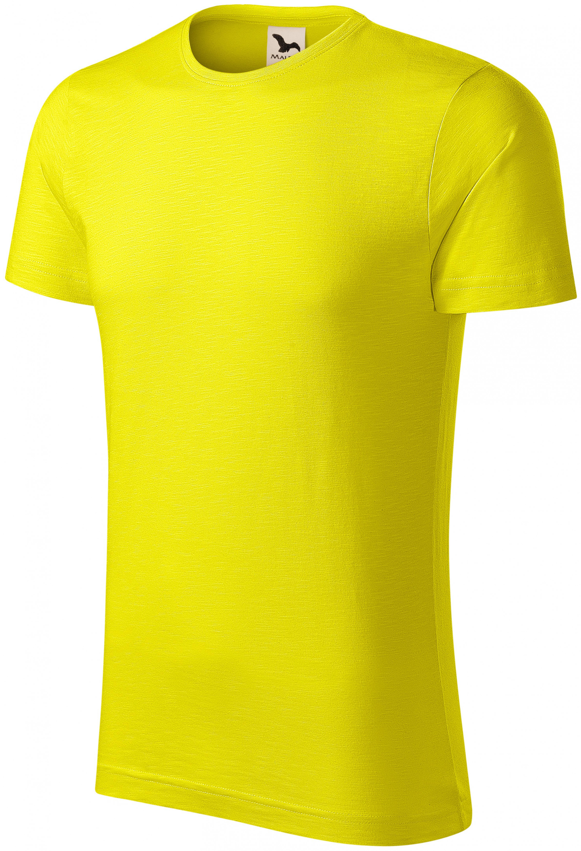 Pánske tričko, štruktúrovaná organická bavlna, citrónová, 3XL
