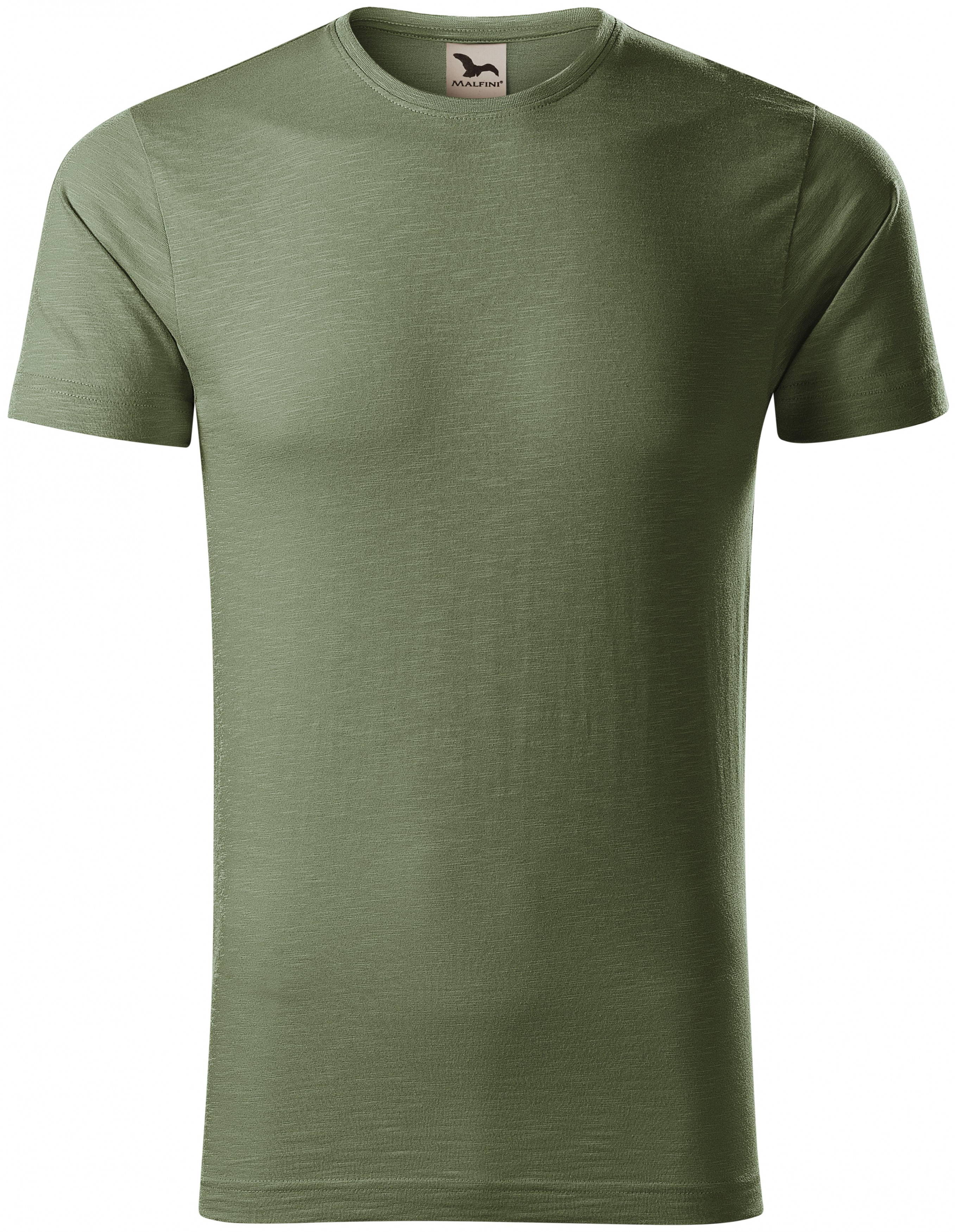 Pánske tričko, štruktúrovaná organická bavlna, khaki, 2XL