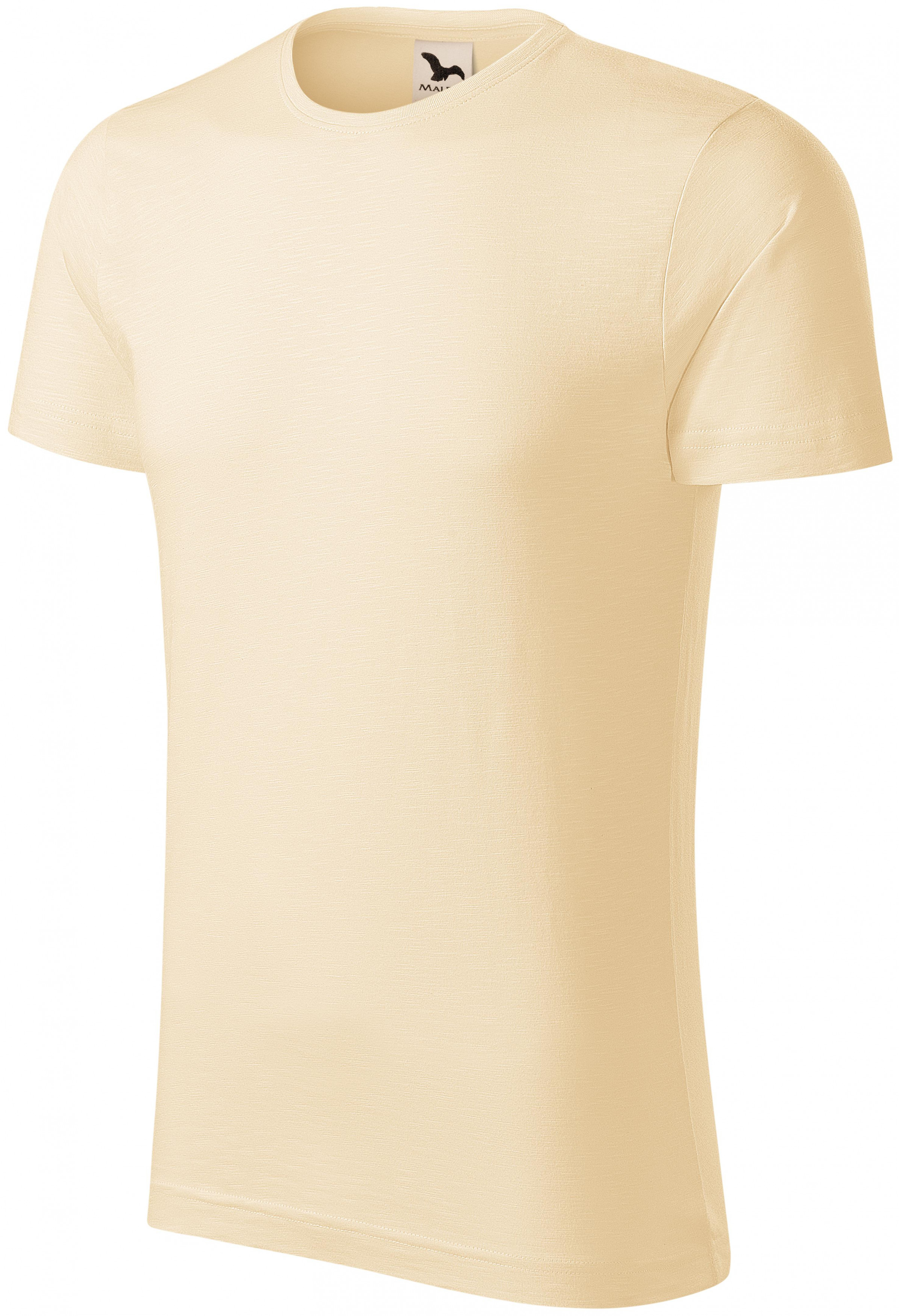 Pánske tričko, štruktúrovaná organická bavlna, mandľová, 2XL