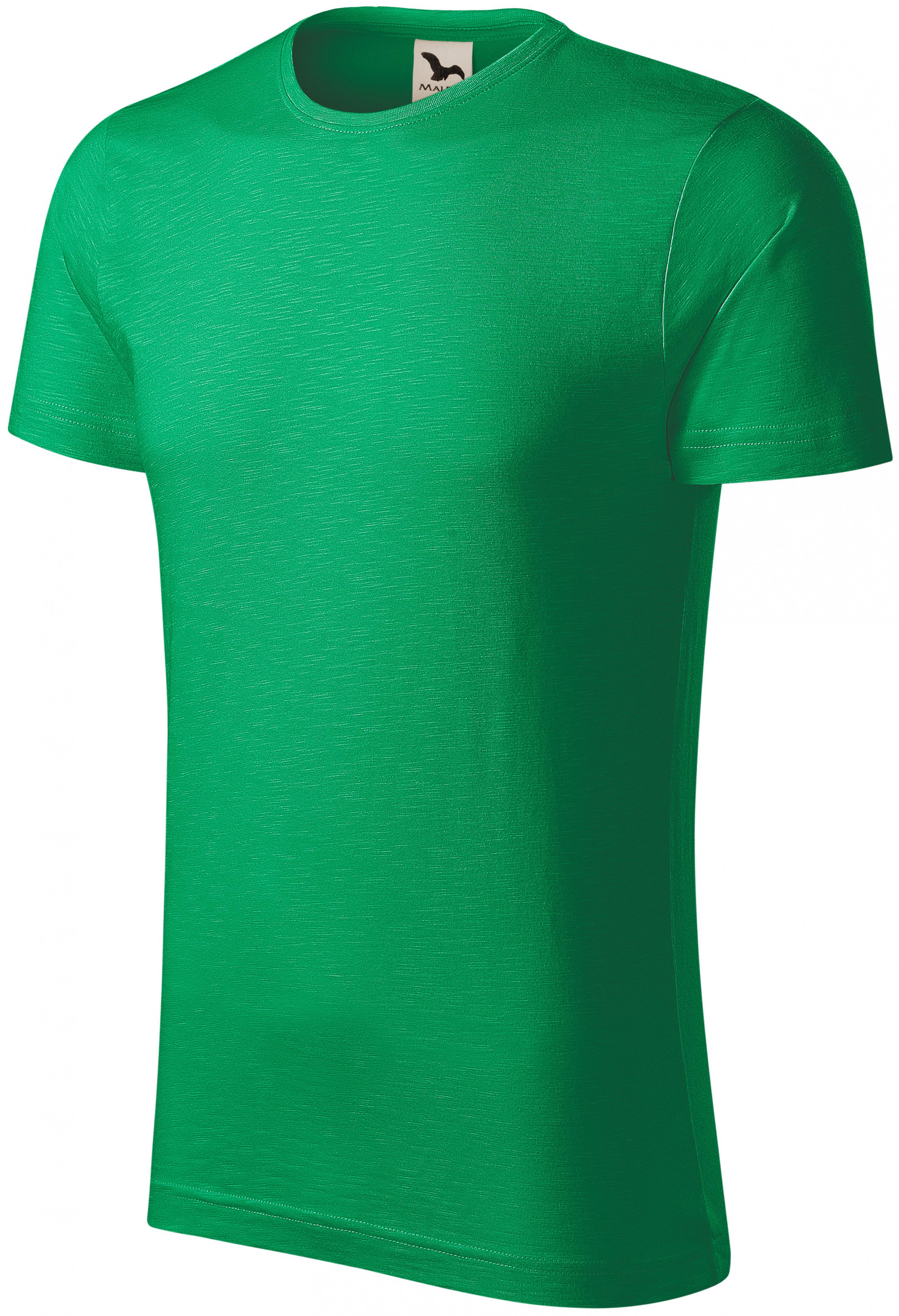Pánske tričko, štruktúrovaná organická bavlna, trávová zelená, 2XL