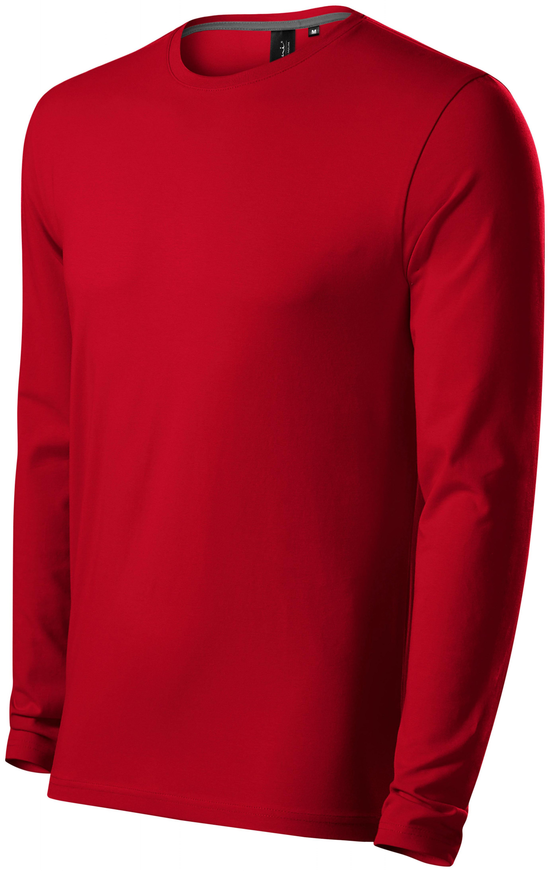 Priliehavé pánske tričko s dlhým rukávom, formula červená, S