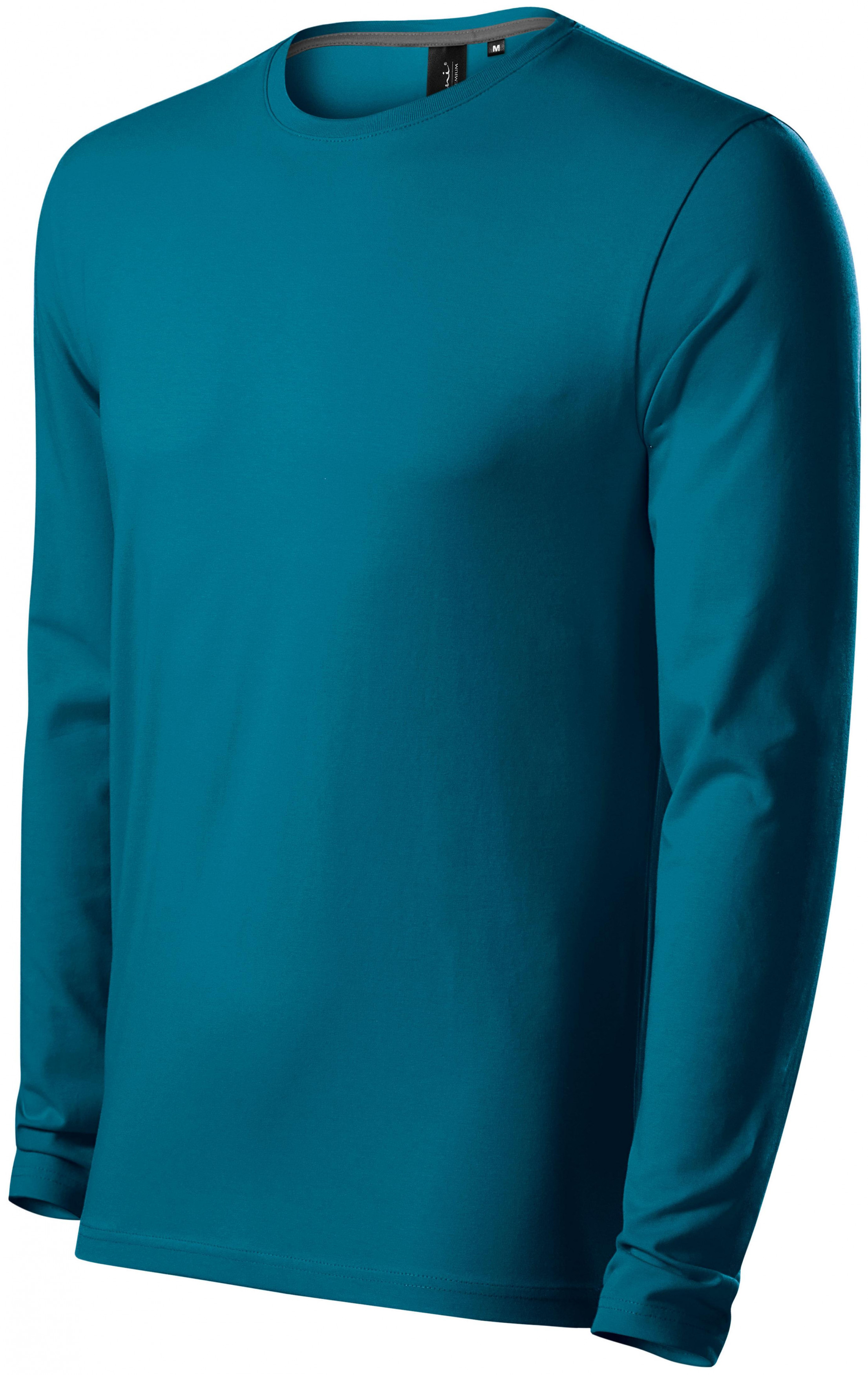Priliehavé pánske tričko s dlhým rukávom, petrol blue, XL