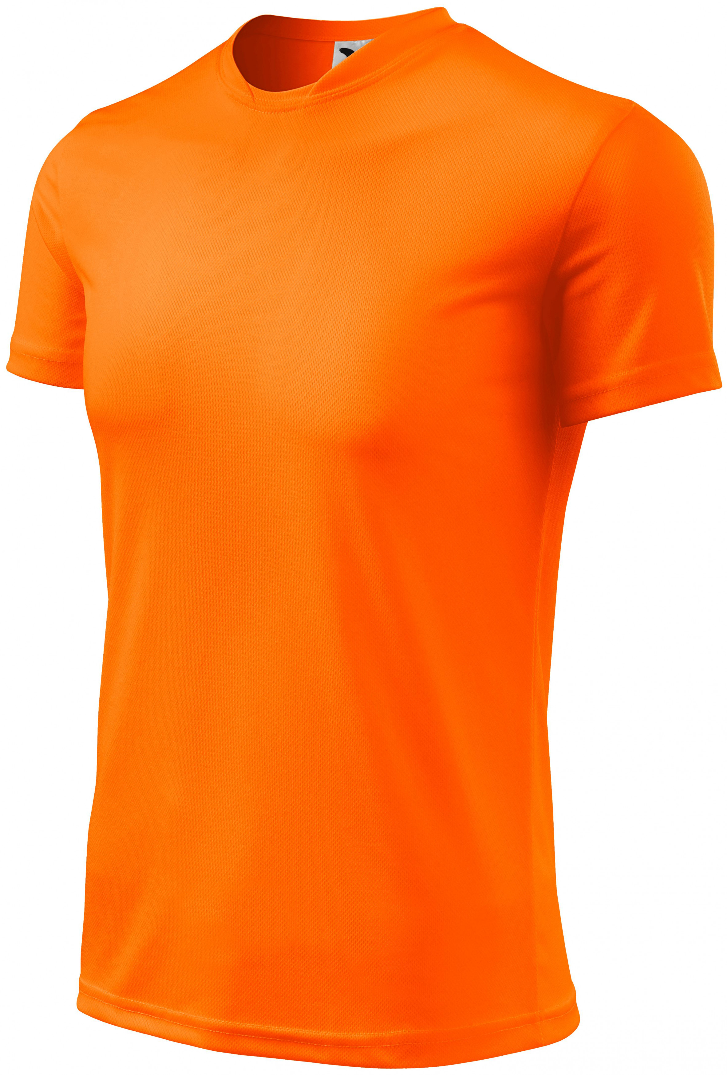 Športové tričko detské, neónová oranžová, 134cm / 8rokov