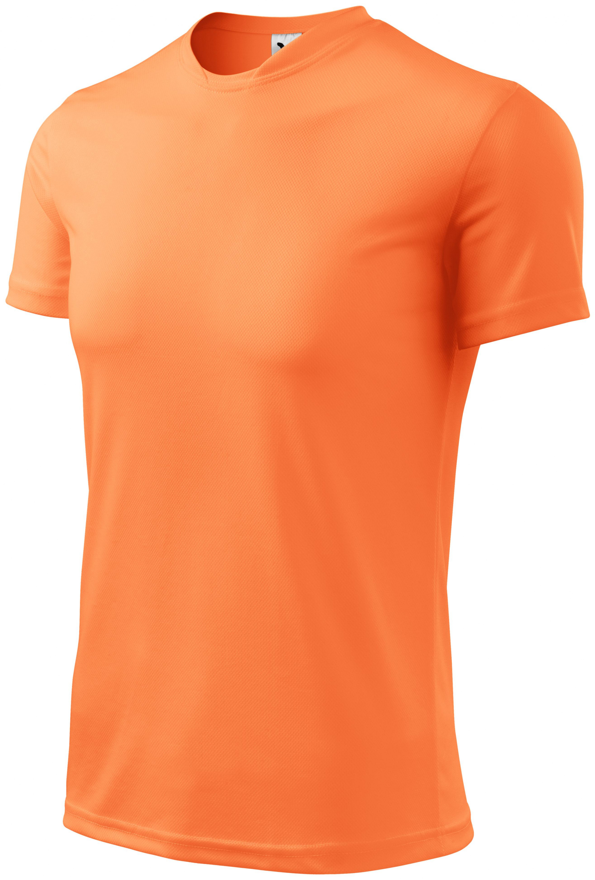 Športové tričko detské, neónová mandarinková, 146cm / 10rokov