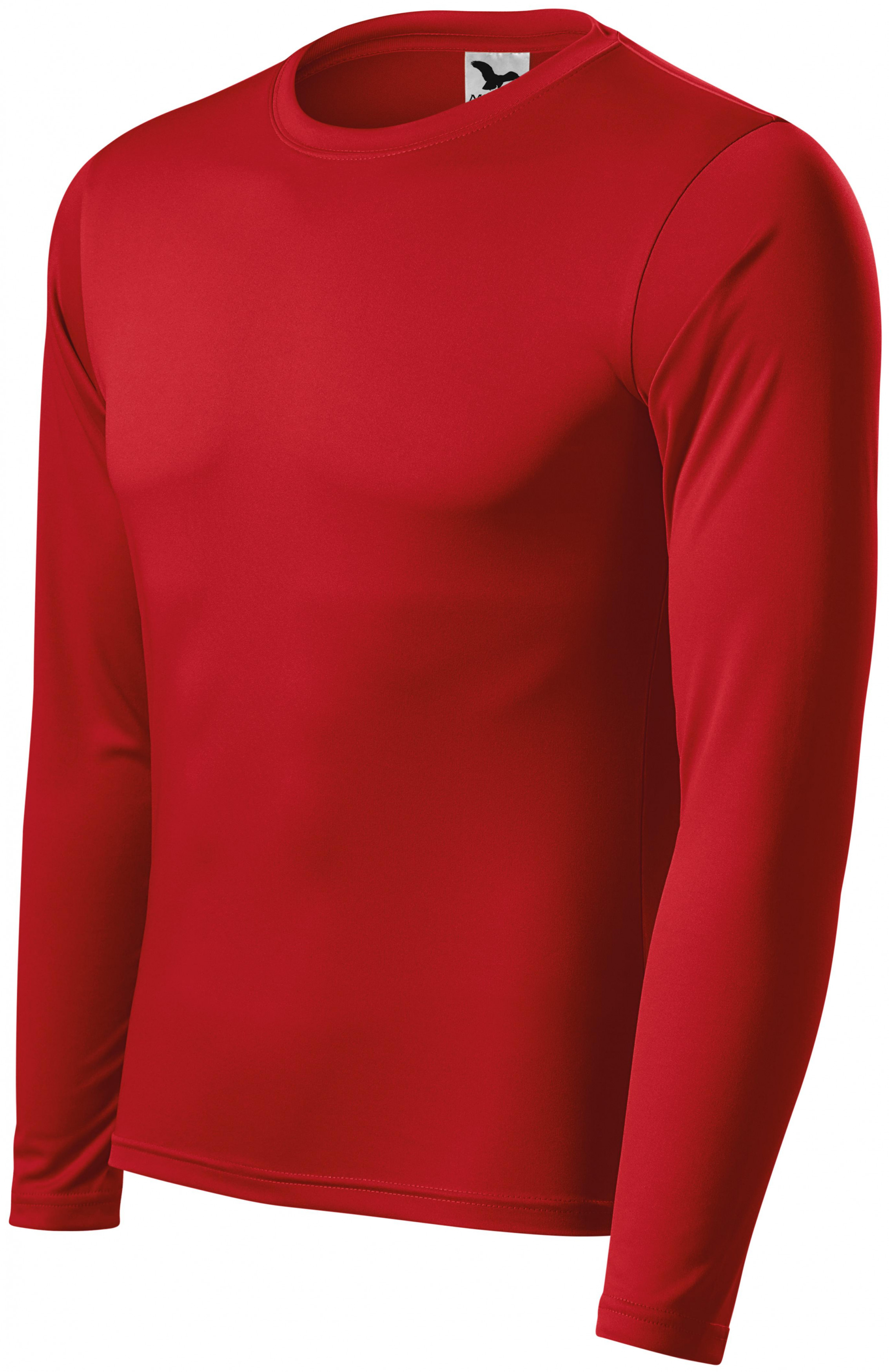 Tričko na šport s dlhým rukávom, červená, 3XL