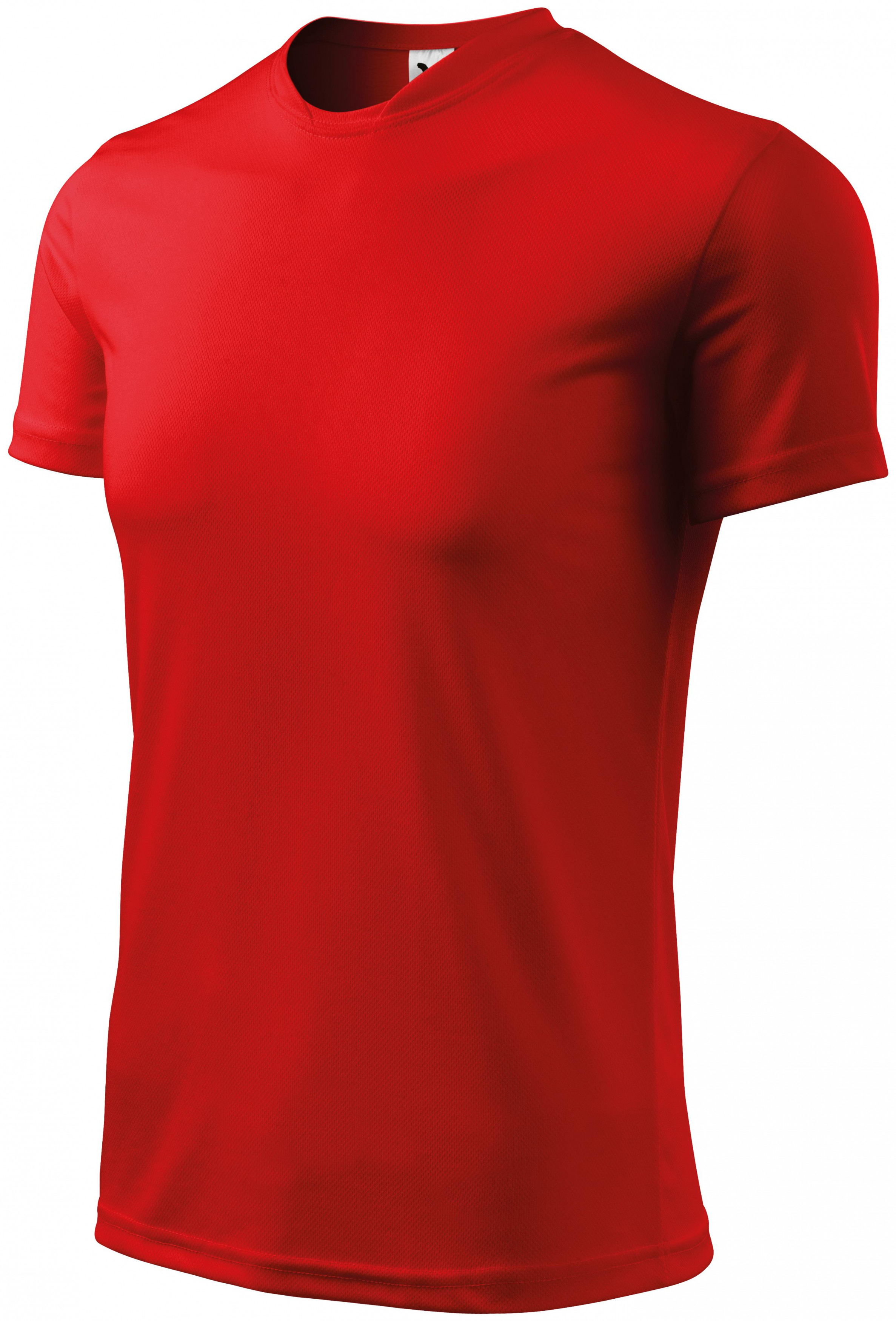 Tričko s asymetrickým priekrčníkom, červená, XL