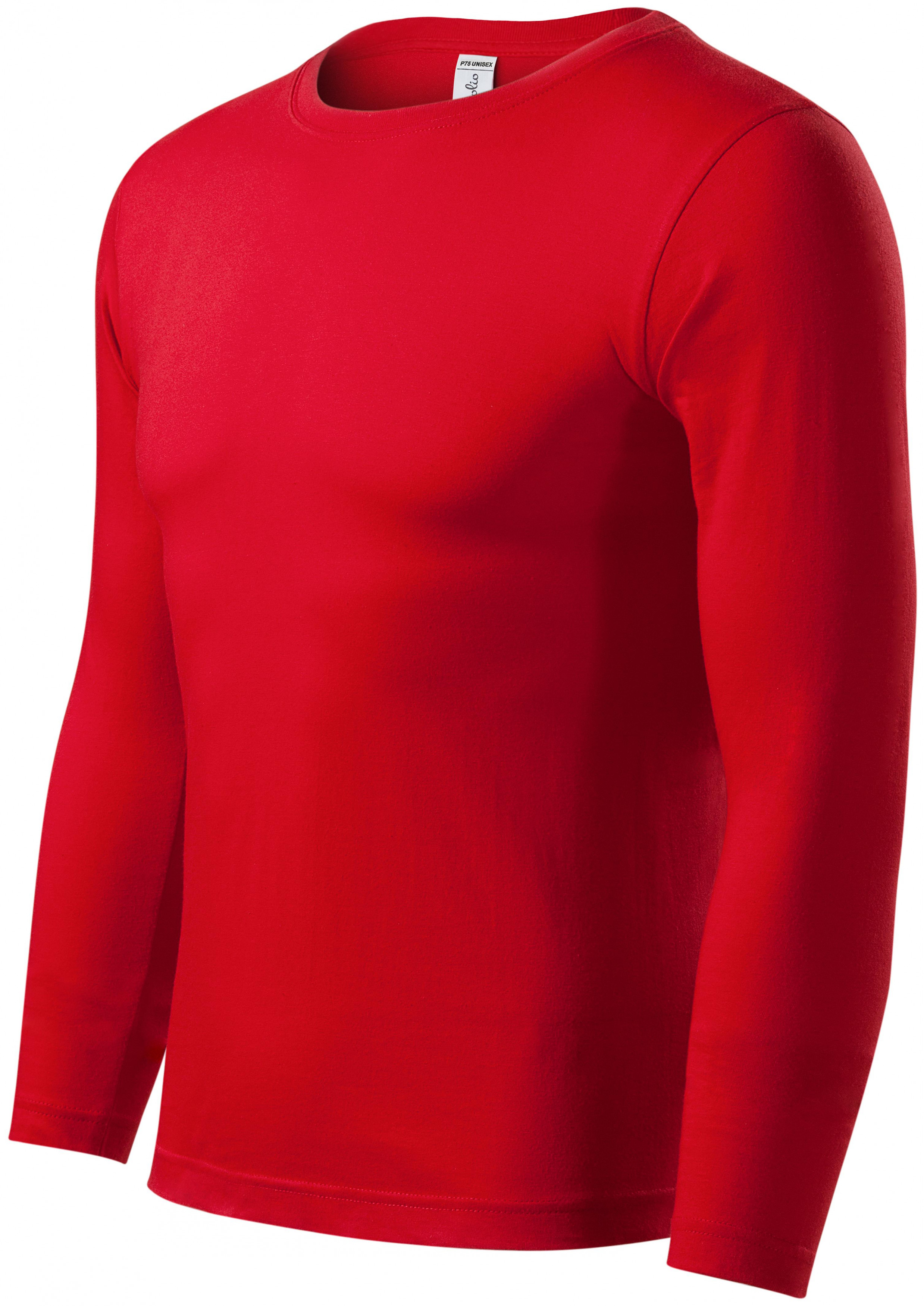 Tričko s dlhým rukávom, ľahšie, červená, XS