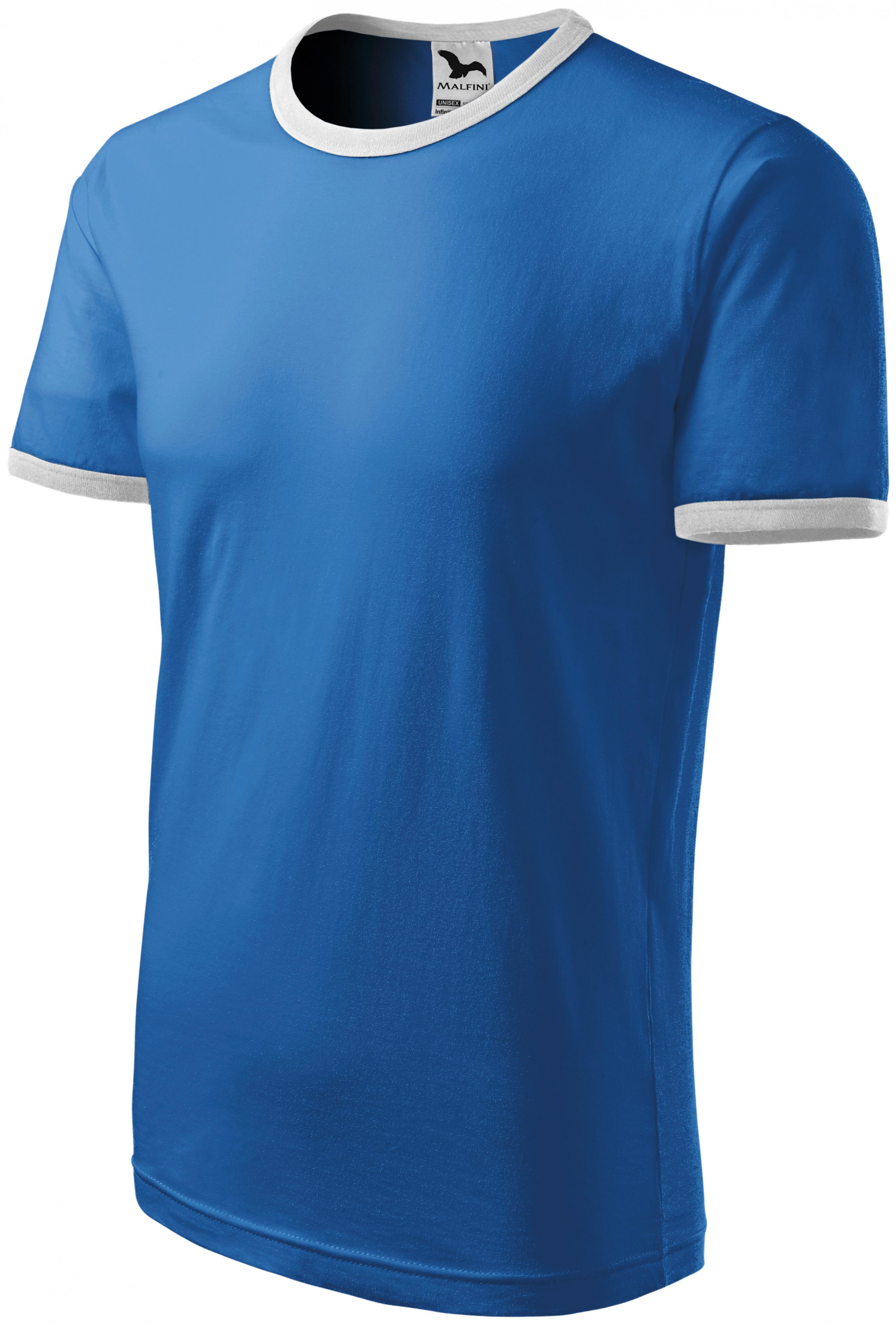 Unisex tričko kontrastné, svetlomodrá, XL